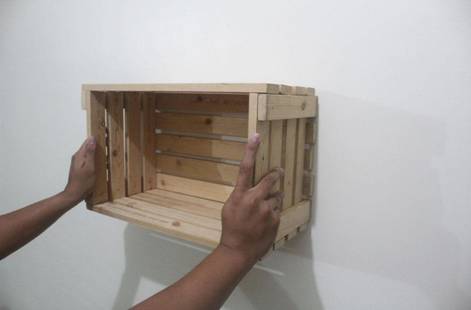 DIY Hanging Shelves Made of Recycled Wooden Crates.