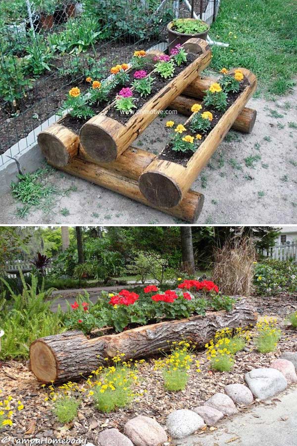 15+ DIY Tree Log Ideas for Your Garden 2017