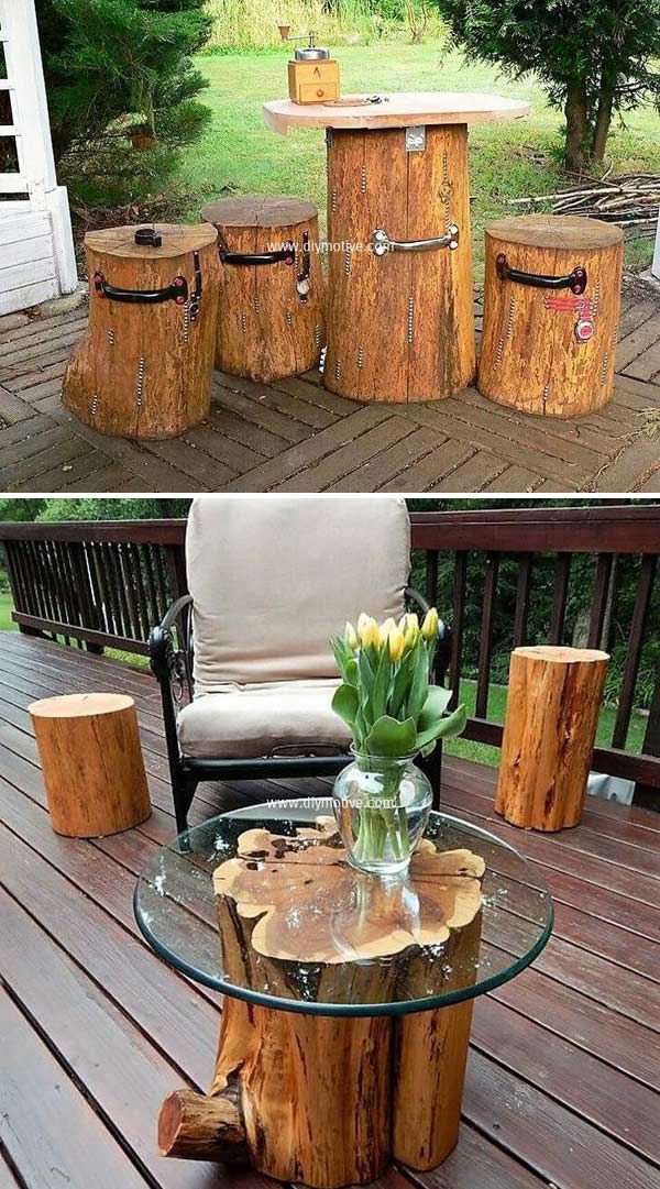 15 Diy Tree Log Ideas For Your Garden 2017