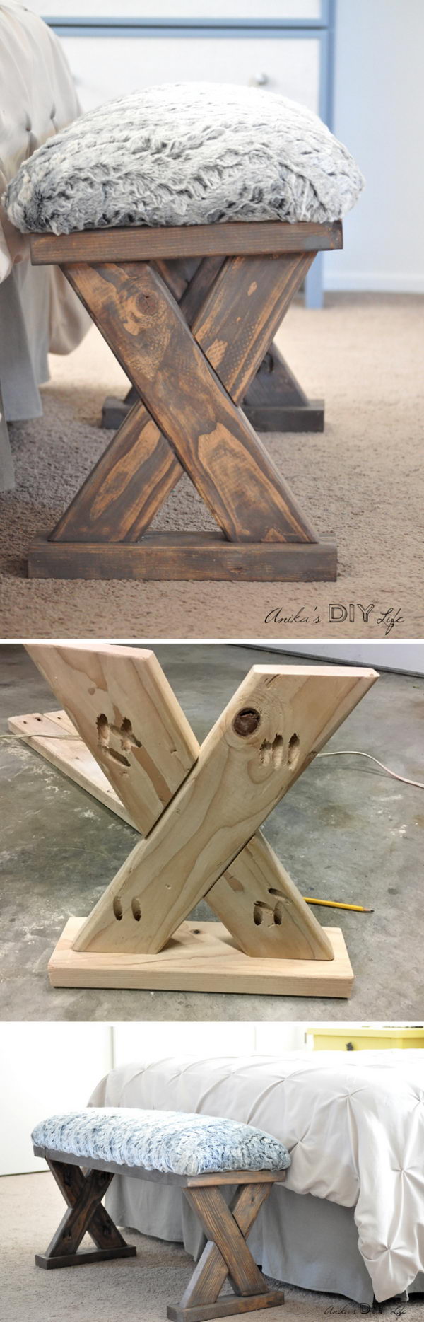 Upholstered X Bench.