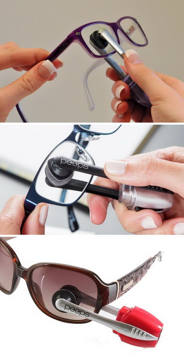 This Tool Cleans Your Glasses With A High Tech Carbon Material.