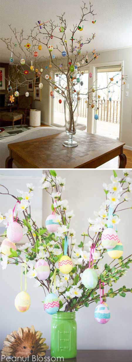 30 Awesome Diy Easter Decorations 2017 - table top easter tree
