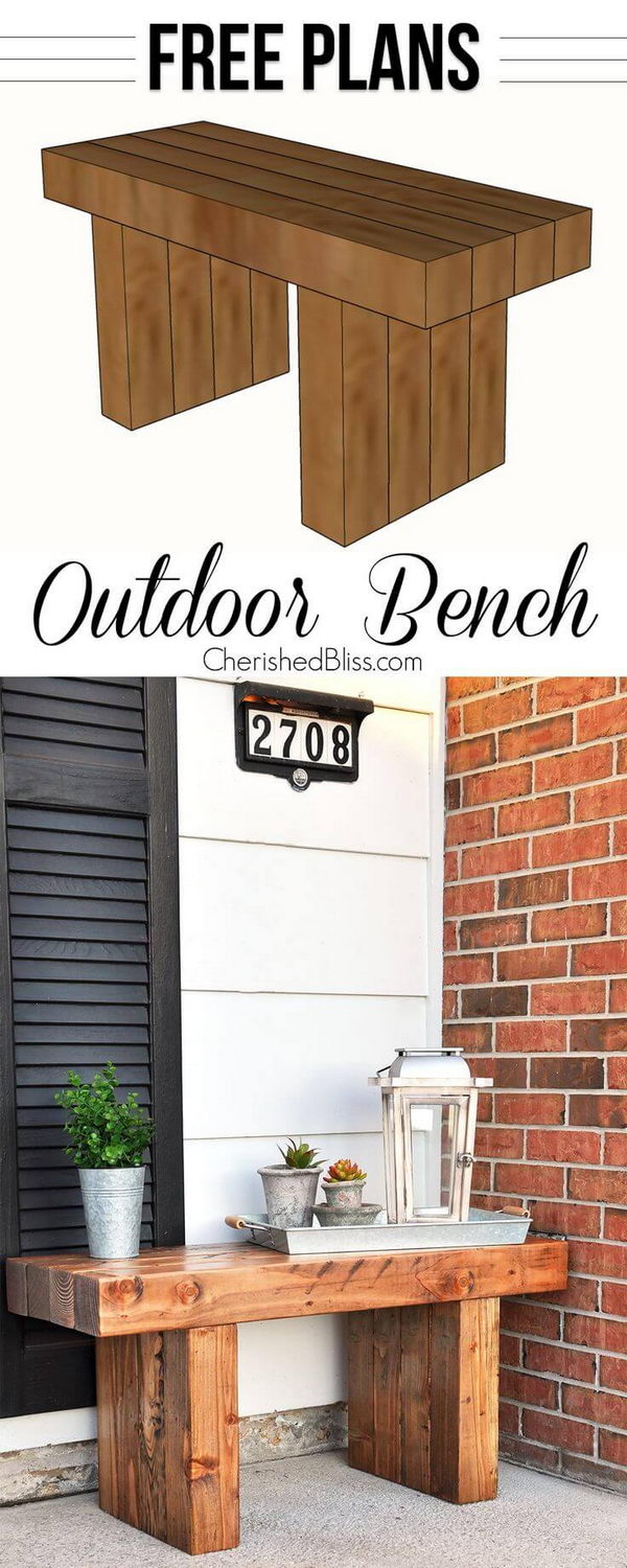 40 Creative Outdoor Bench DIY Ideas and Tutorials 2017