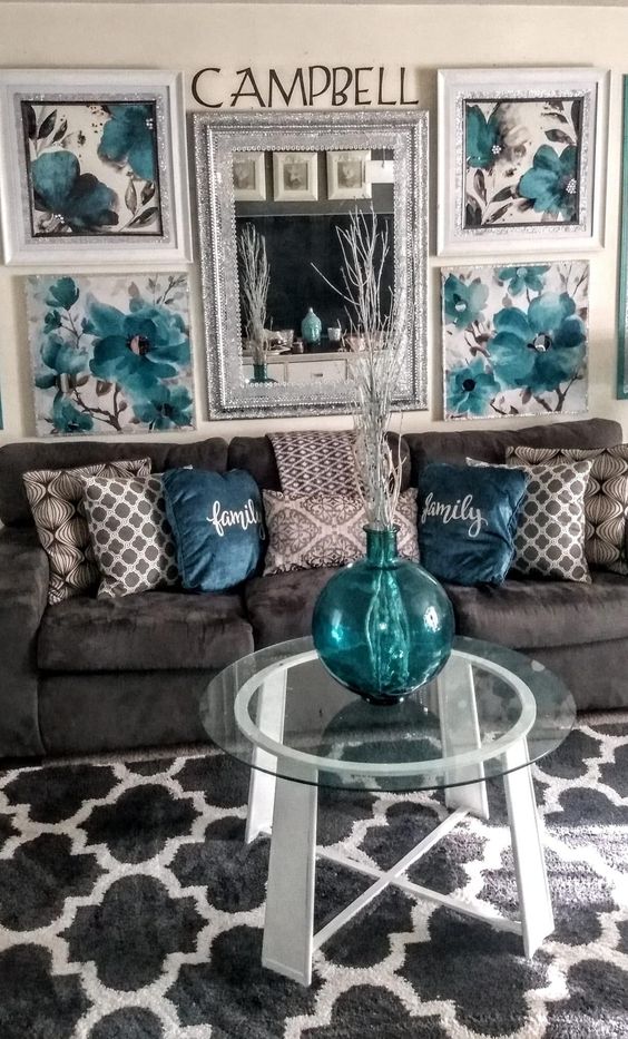 Teal and Griege.