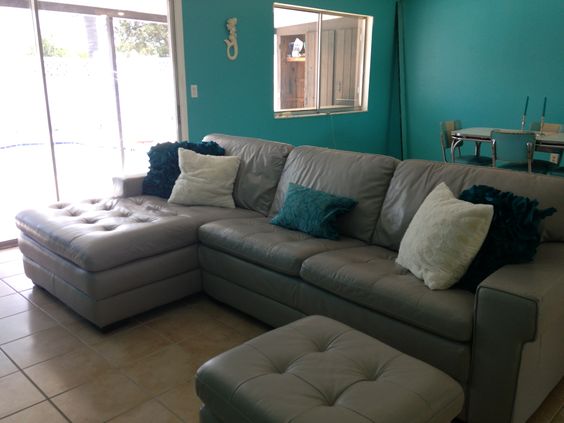 Teal and Leather.