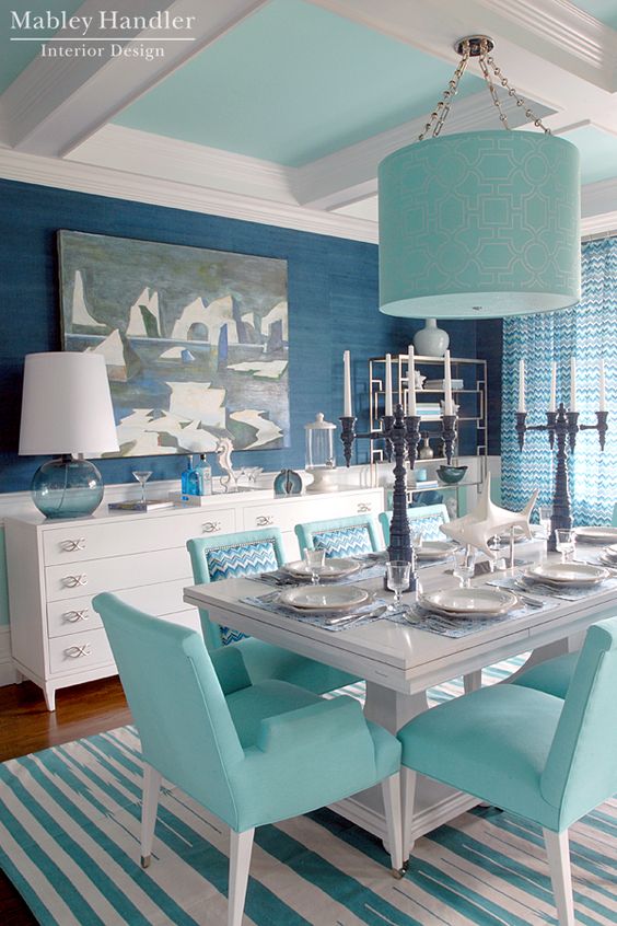 Teal and Navy Blue.