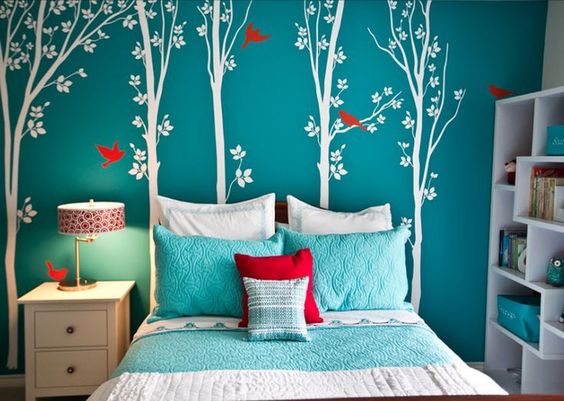 Teal and White.