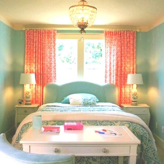 Teal and Peach.