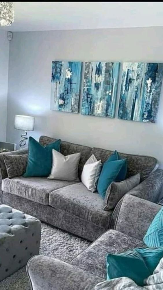 Teal and Grey.
