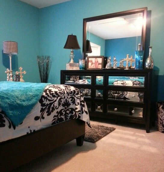 Teal and Black.