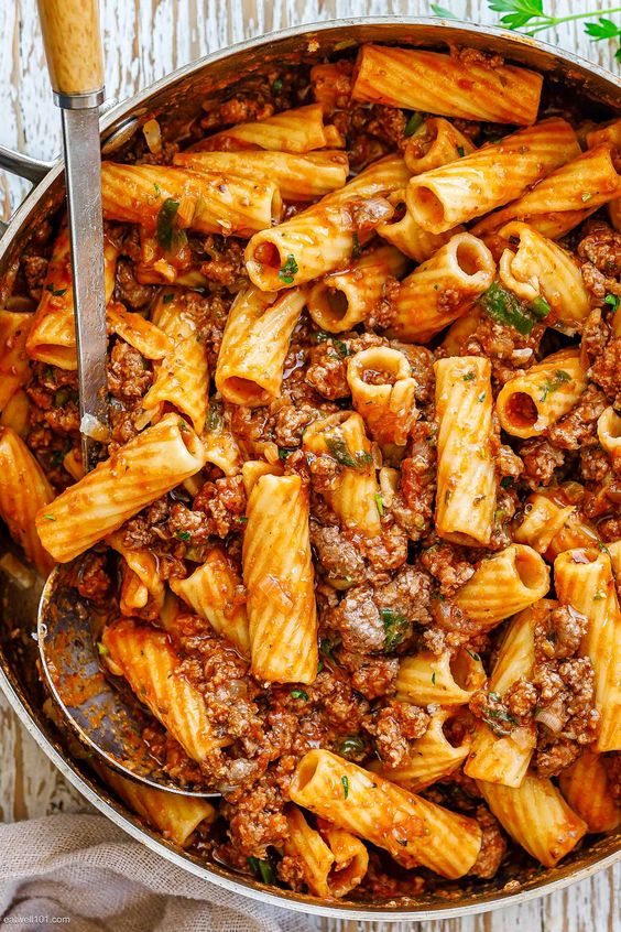ground beef pasta.