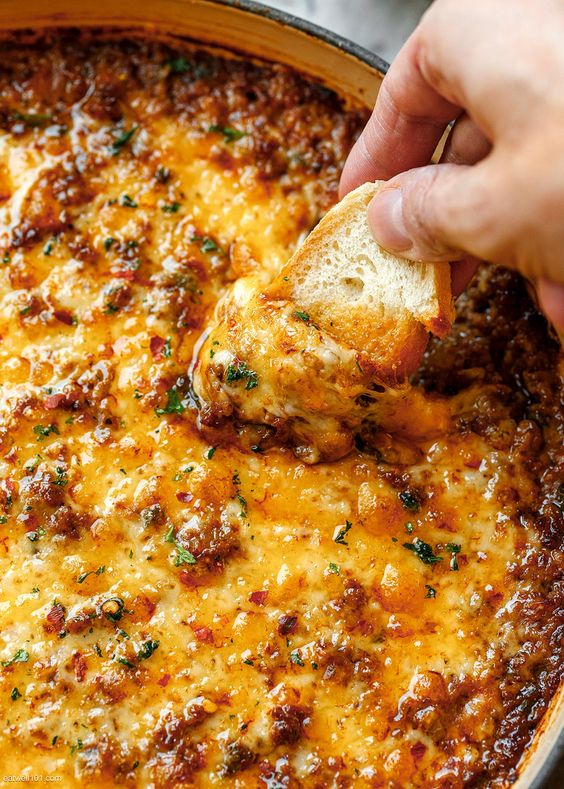 Cheesy Ground Beef Dip Recipe.