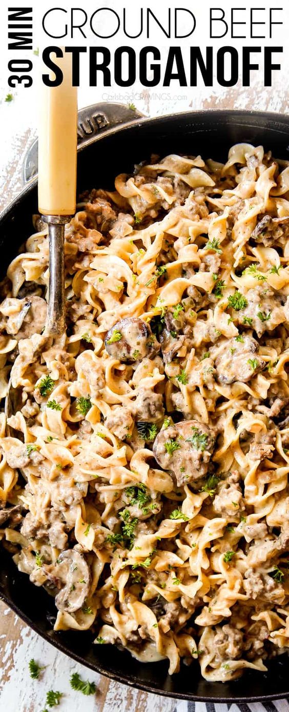 Ground Beef Stroganoff.