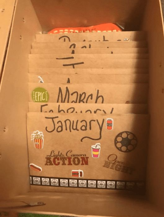 Homemade Adventure Gift Box With 12 Months Of Family Activities.