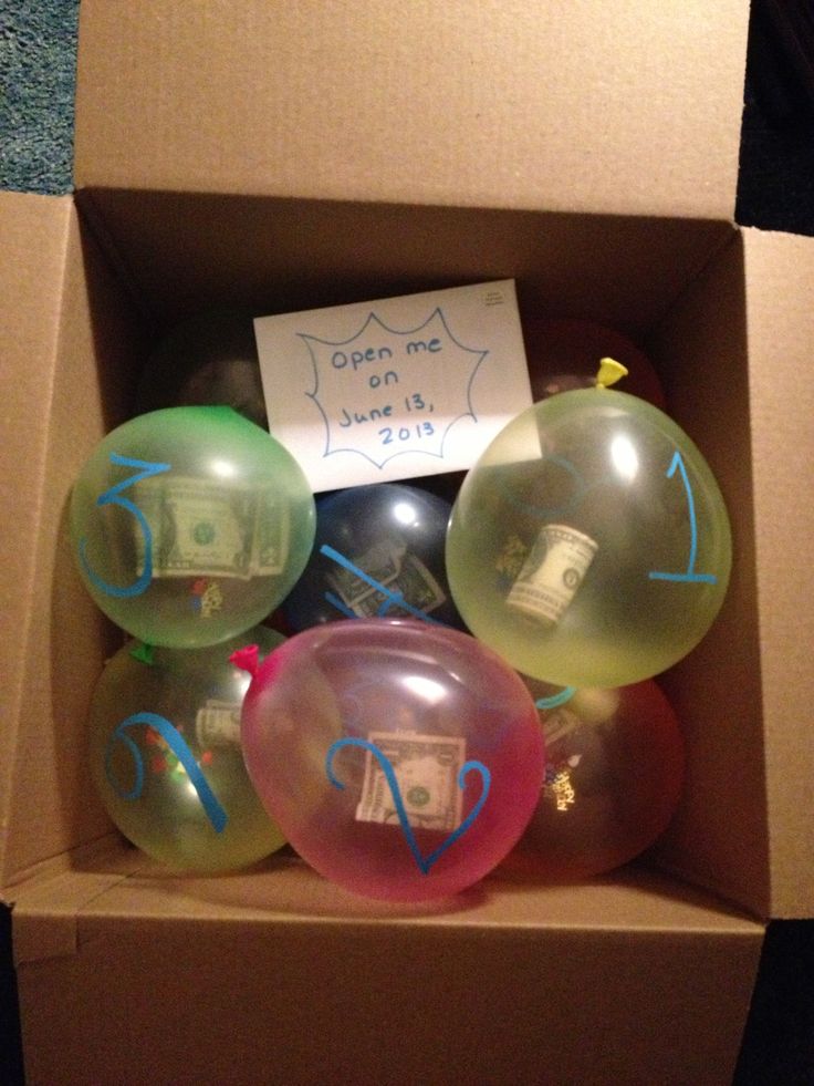Balloon Filled Box Filled With Money.