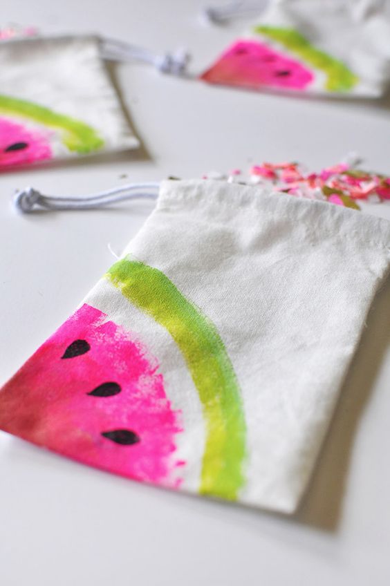 Mini Painted Watermelon Bags.