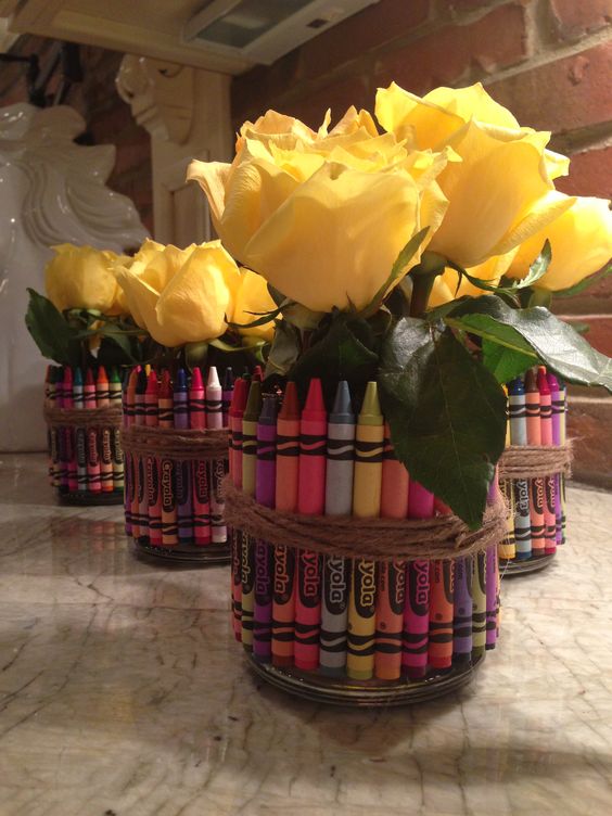 Back to School Gift for Teachers: Crayon vase.