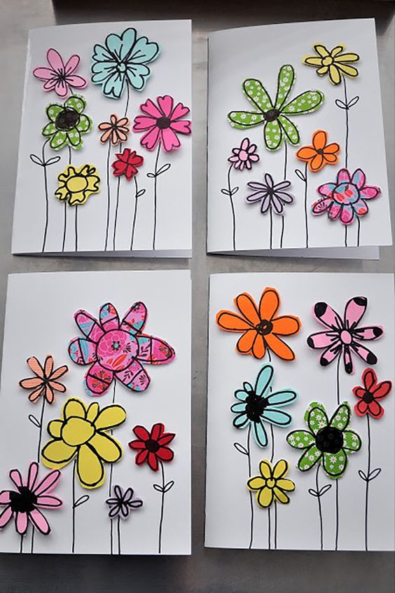 Paper Scraps Flower Cards.