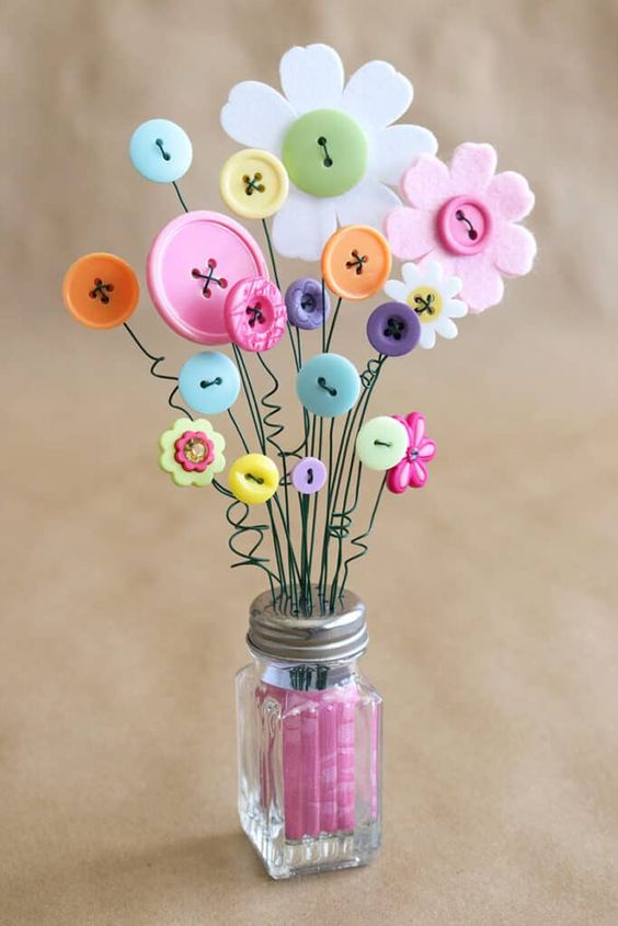 Button Bouquet for Mother's Day Gift.