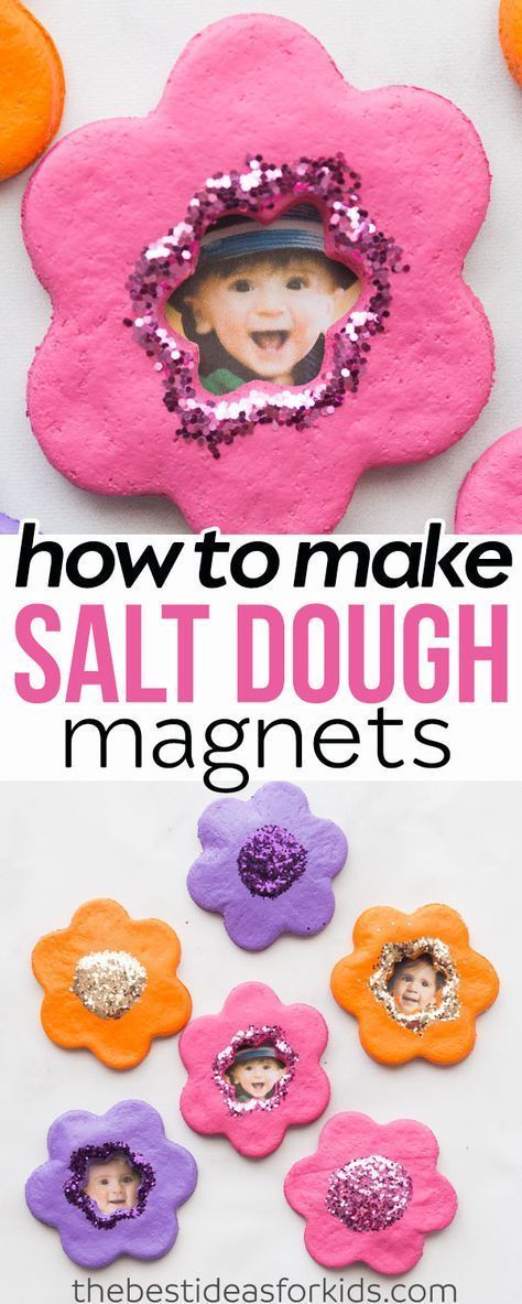 Salt Dough Flower Magnets.