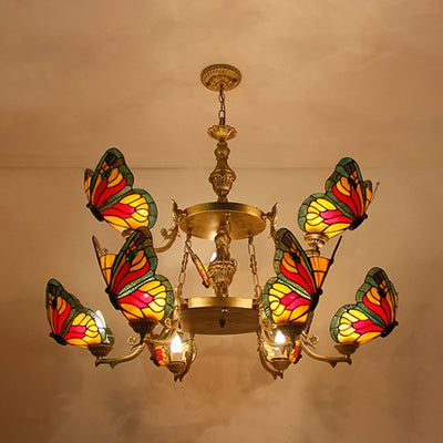 Rustic Lodge Butterfly Chandelier.