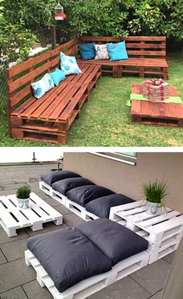 Creative Up cycled Pallet Sofa For The Garden.