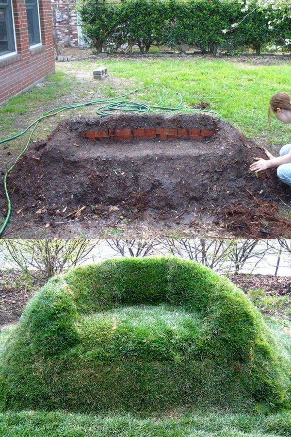 Grass Sofa Garden Decorations.