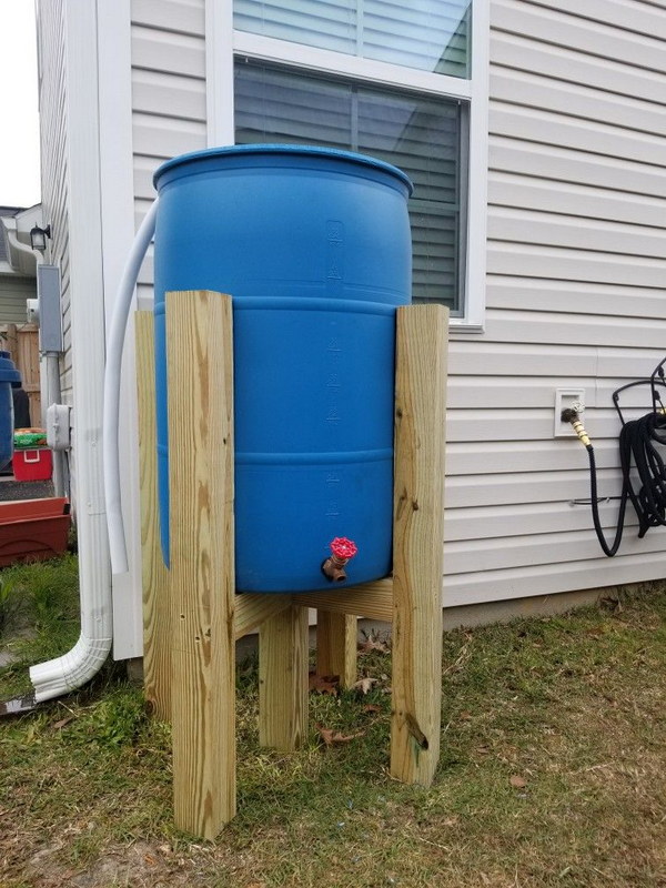 DIY Rain Barrel Stand.