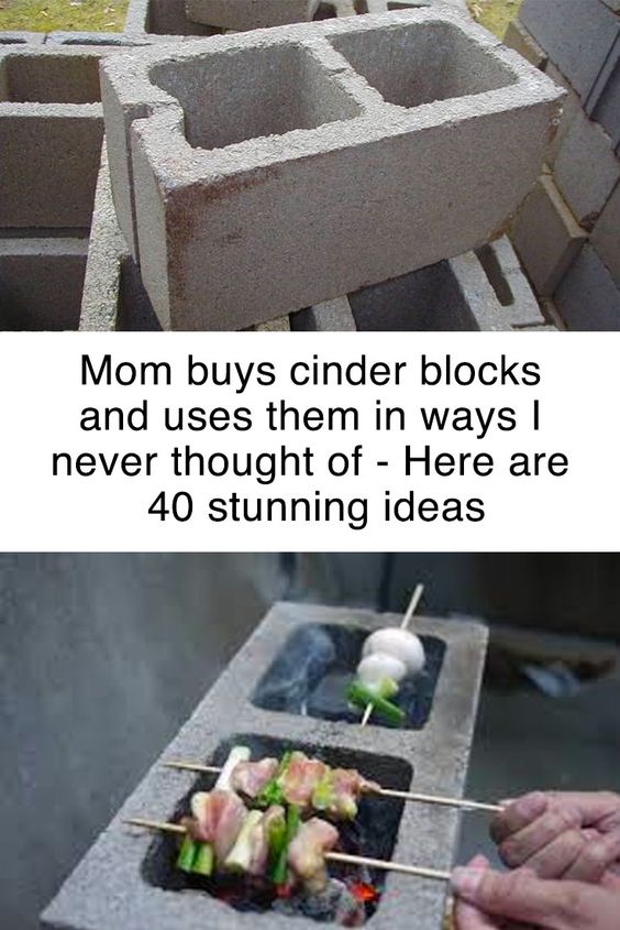 DIY Grill with Cinder Blocks.