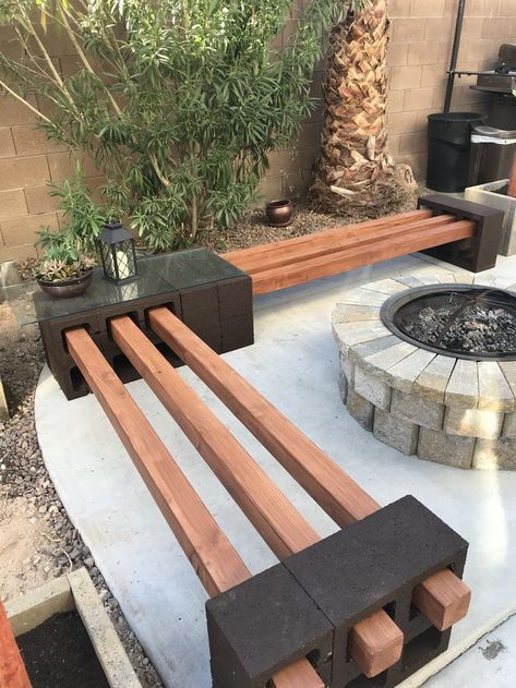 Cinder Blocks Bench.