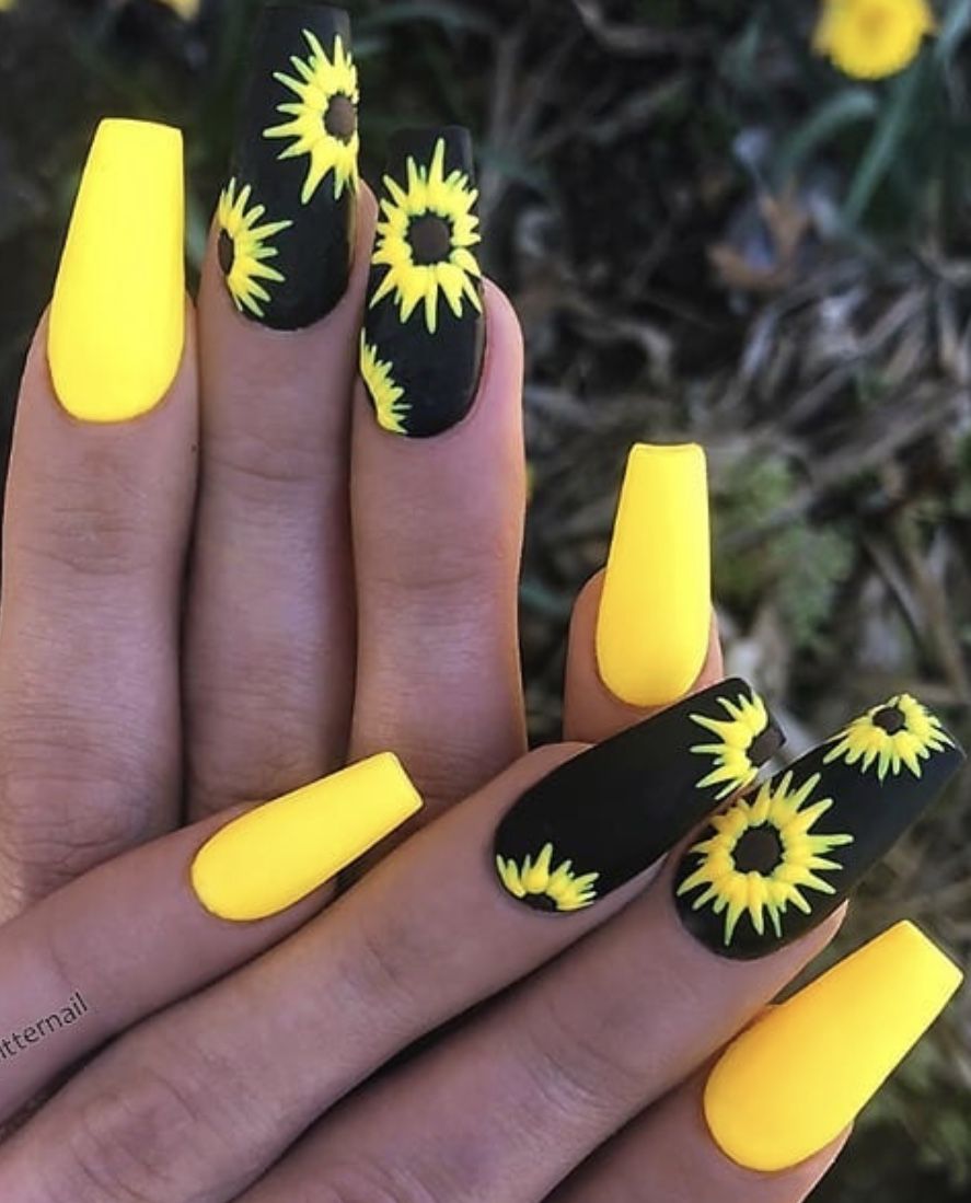 Sunflower Yellow nails.