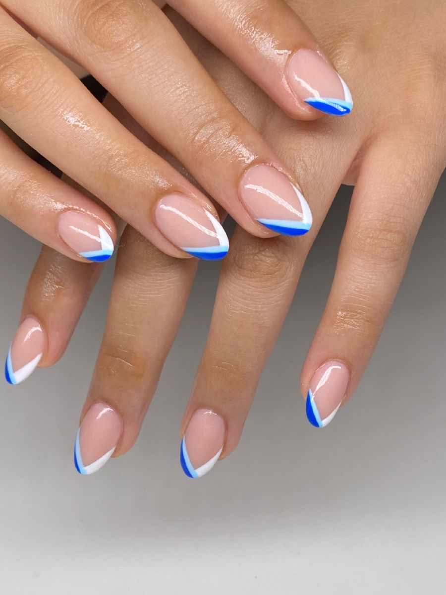 Blue Almond Nails.