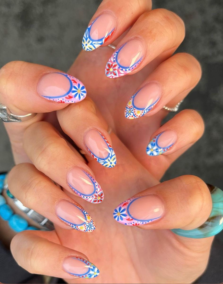 Mediterranean Tile French Nails.