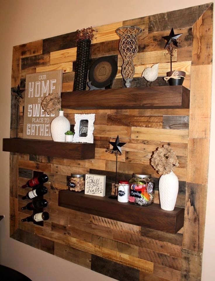 Pallet Wall Floating Shelves. 
