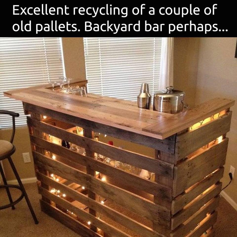 Create Your Own Rustic Wood Pallet Bar. 