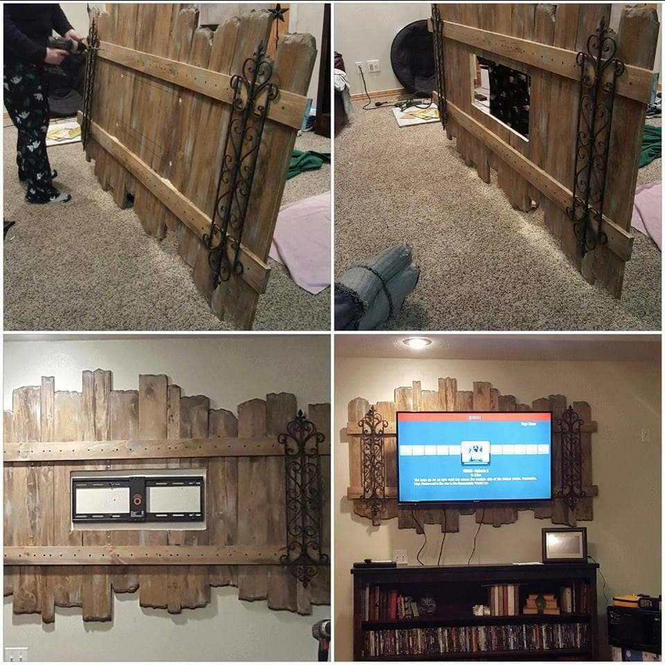 Wood Pallet TV Wall Mount. 