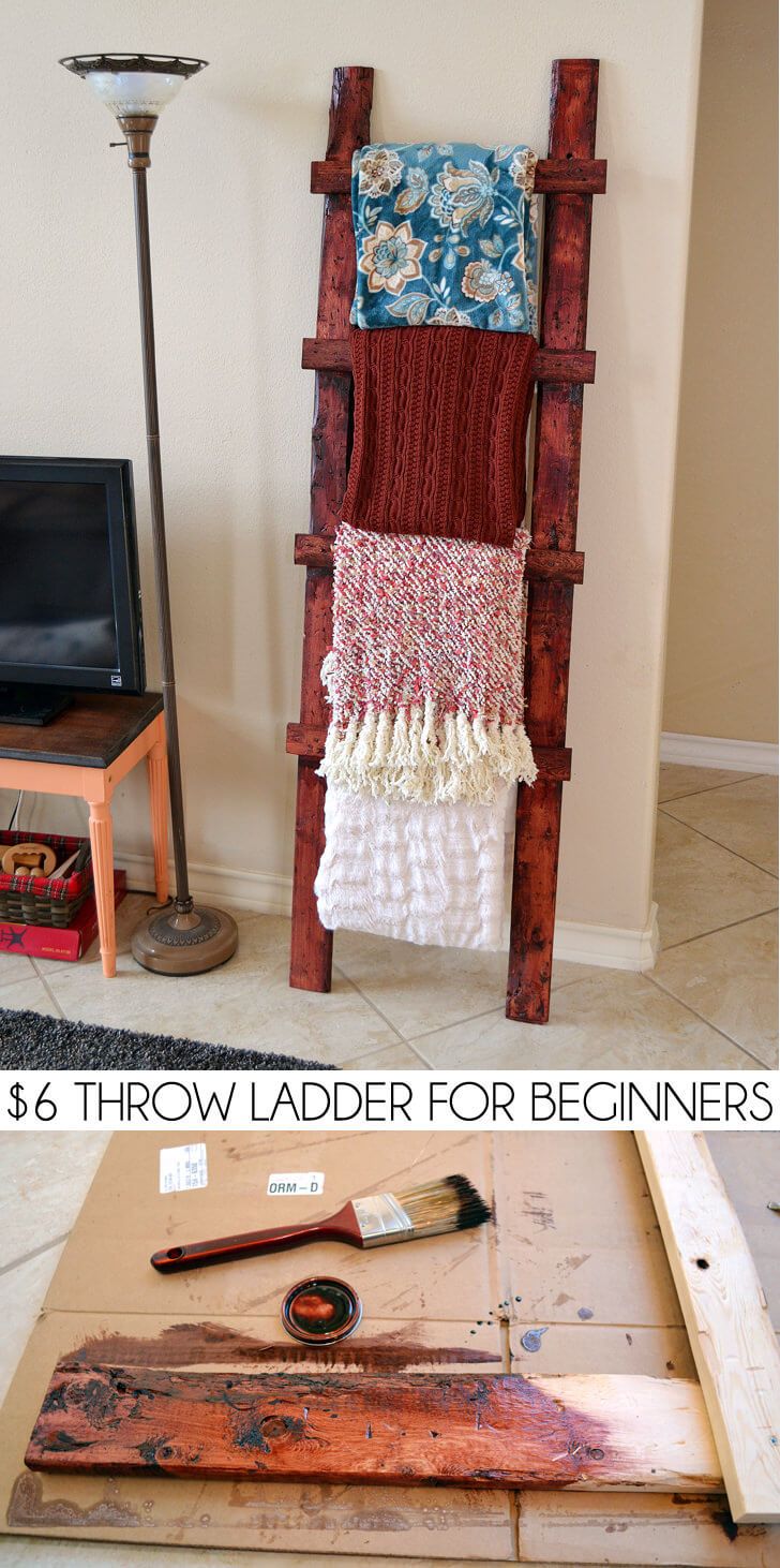 Turn Inexpensive Wood into a Blanket Ladder. 